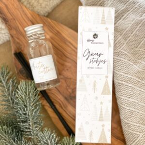 Geurstokjes kerst white coton